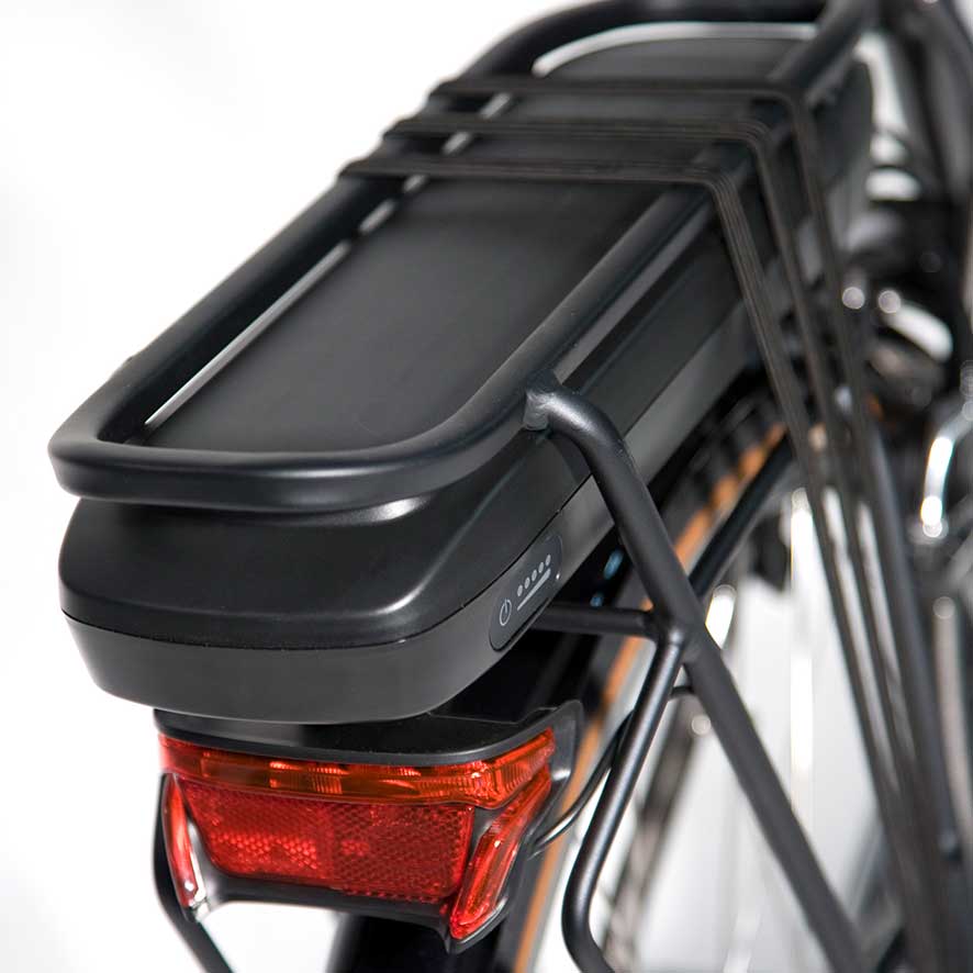 Beim Kauf eines Gazelle HM mit Impulse-Mittelmotor haben Sie die Wahl zwischen drei Akkus (Silber, Gold und Platin) mit jeweils unterschiedlicher Kapazität und entsprechender Reichweite von maximal 160 km.