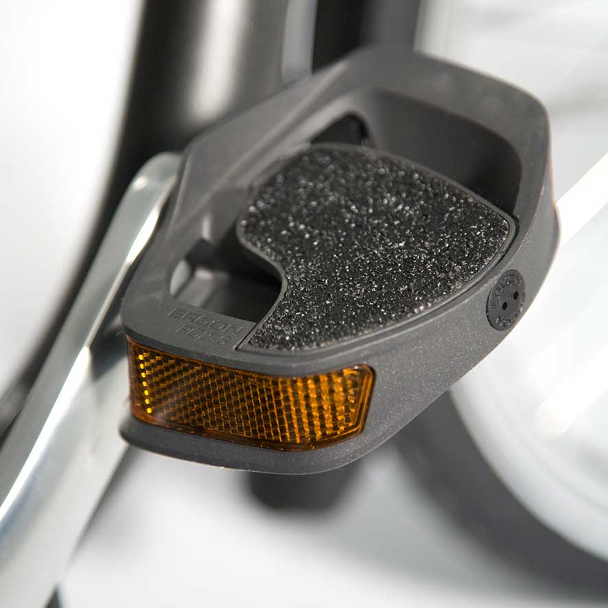 De trapkrachtsensor registreert hoeveel kracht je op de pedalen zet
